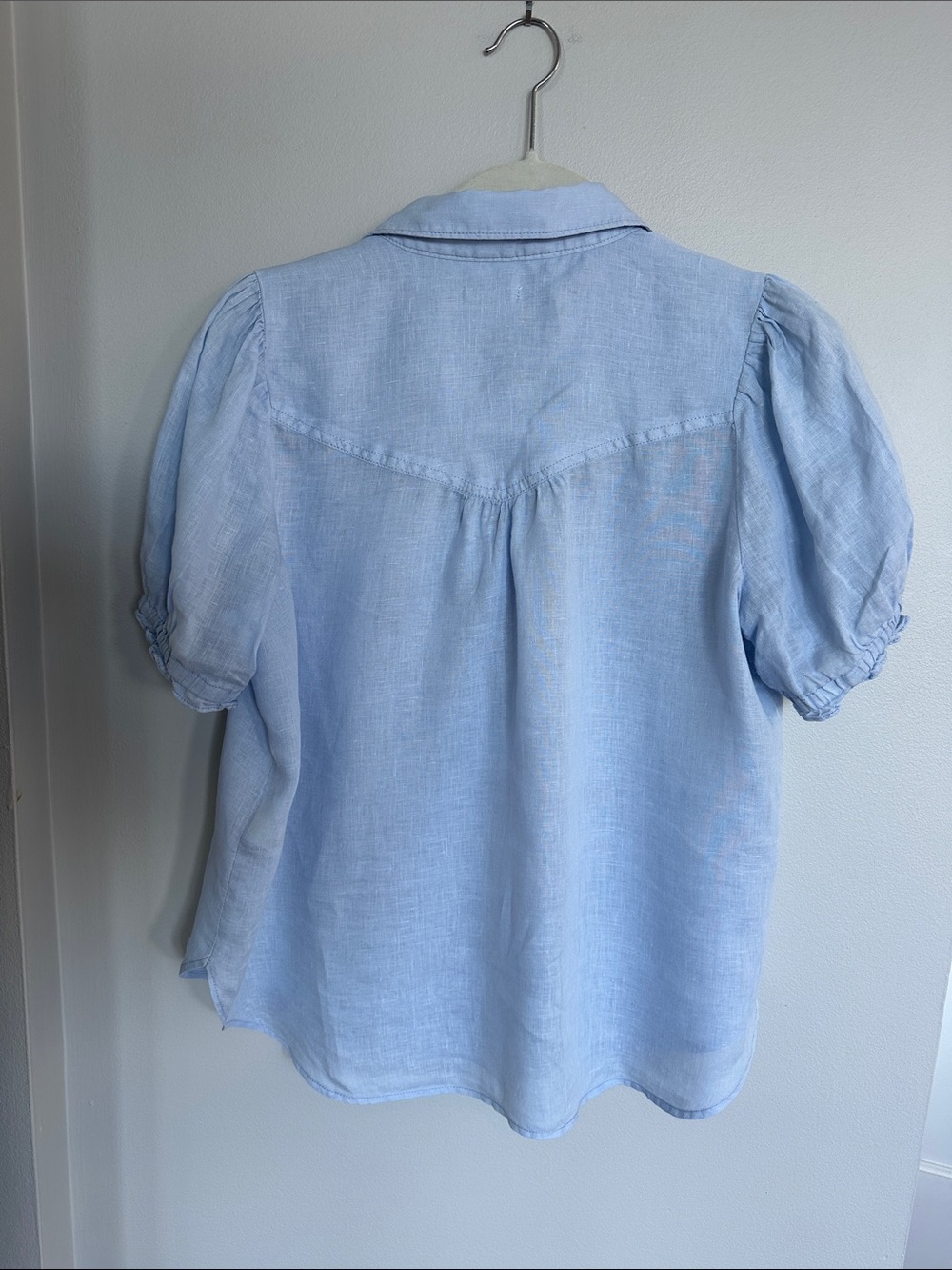 Pilcro Aly 100% Linen Puff Sleeve Blouse - Picture 6 of 9
